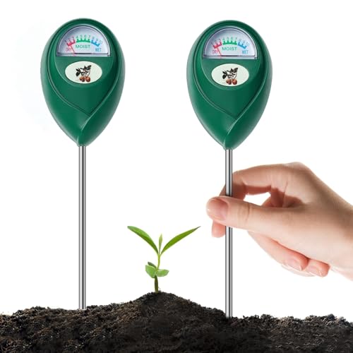 flintronic 2 peças medidor de humidade do solo, testador de solo preciso, testador de humidade de agricultura/jardim, sem necessidade de baterias, para jardins de legumes de interior e exterior -