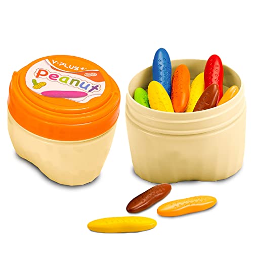 YPLUS Crayons de amendoim crianças com balde, 24 cores rayon para crianças pequenas com caixa, jeans laváveis para crianças, artigos para colorir