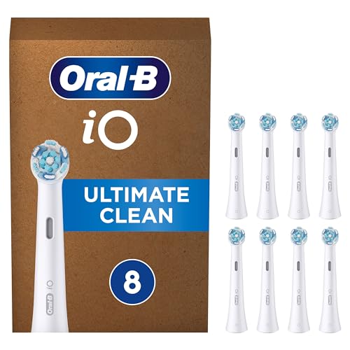 Oral-B Series iO Ultimate Clean cabeças de substituição originais, conjunto de 8 peças brancas para escovas de dentes elétricas oral - B iO, remoção profunda da placa bacteriana
