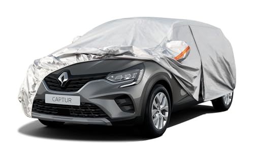 Kayme Capa de carro exterior, compatível com Renault Captur (2013-2025), capa para carro impermeável, respirável, anti-UV, anti-pó, de 6 camadas, cobertura de carro com fecho de correr e forro de
