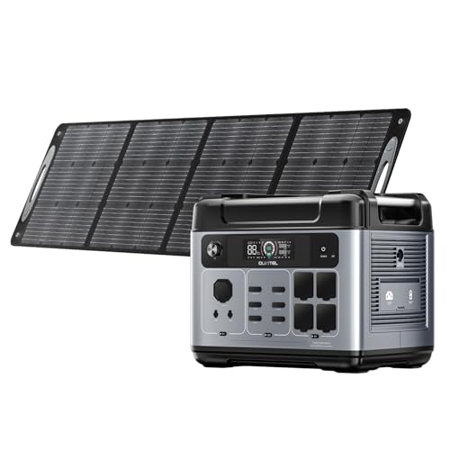 OUKITEL P2001 Plus Estação de energia portátil com painel solar de 200 W, bateria de 2048 Wh LiFePO4, 4 saídas CA de 2400 W, estação de energia solar para campismo, auto-caravana, emergência