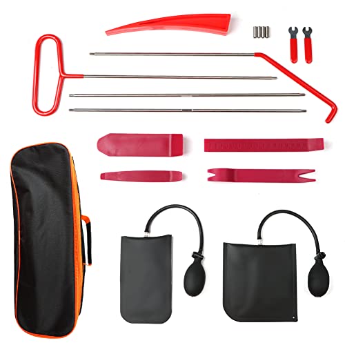 Kit de ferramentas de abertura de fechaduras, com cunha que não deixa marcas e sacos de ar, ferramenta de longo alcance, ferramenta de desmontagem de carro, desmontar o pulverizador rádio carro