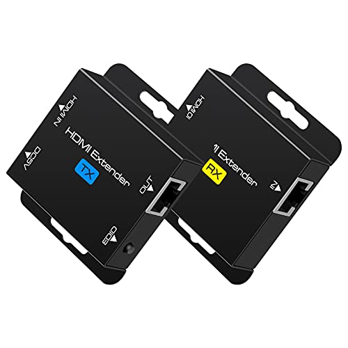 VPFET HDMI Extender 200 ft HDMI para RJ45 Ethernet sobre Cat5e Cat6 cabo de transmissão HDMI repetidor suporta 1080p 3D HDCP EDID POC uma fonte de alimentação para trabalhar com