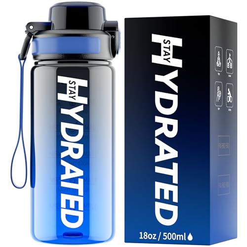 Mevoly Garrafa de água para crianças 500 ml, garrafa de água ginásio sem BPA com marcador de tempo, garrafa de água desportiva de plástico motivacional, cantil para colégio, bicicleta