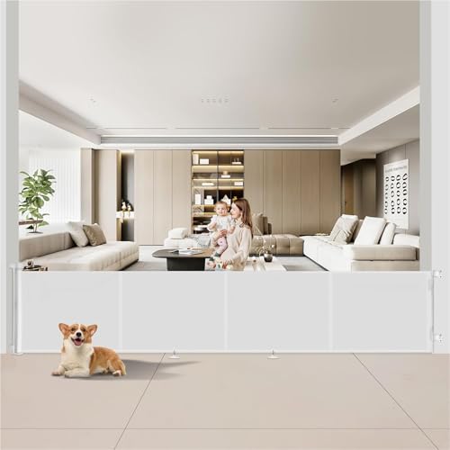 Porta de segurança para bebé extensível, barreira de segurança para crianças e cães, 0 - 500 cm barreira retrátil para escadas e corredores, interiores e exteriores