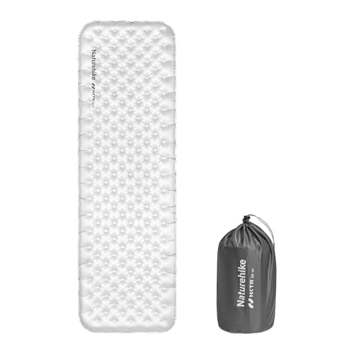 Naturehike Tapete térmico de 6,5 R para acampar com paredes laterais, 4 estações, 10 cm de espessura, ultraleve, auto-insuflável, durável, com bolsa insuflável