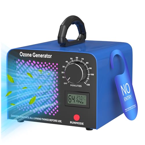 Ozono gerador de 65,000 mg/h, ozonizador industrial O3 com temporizador de 120 min, temperatura, humidade, dispositivo de ozônio até 300SJFS O3 ozono para garagens, apartamentos, hotéis