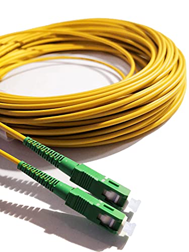 Elfcam® - 50 m fibra ótica cabo SC/APC para SC/APC modo único Simplex 9/125, compatível com laranja, movistar, Vodafone e Jazztel, 50 metros
