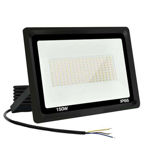 Focos LED para exterior, 150 W, projetor LED para exterior, 15000 LM IP66, impermeável projetor LED 6500 K, branco frio Floodlight para casa, garagem, pátio, terraço, campo