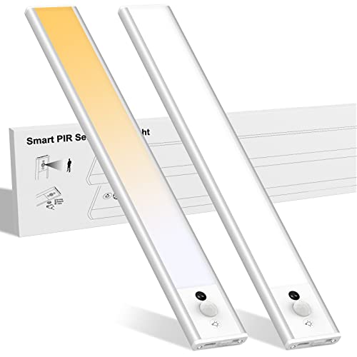 Mycket 126 luzes LED para armário, sensor de movimento, iluminação para armário com onda manual ativada, regulável, funciona a pilhas, barra de luz LED recarregável para armário, 2 peças