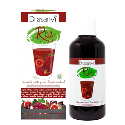 DRASANVI RED LIFE - Uva vermelha noz de cauda Moringa tamarindo - Ajuda no controlo do peso - Vegano - sem glúten - 500 ml