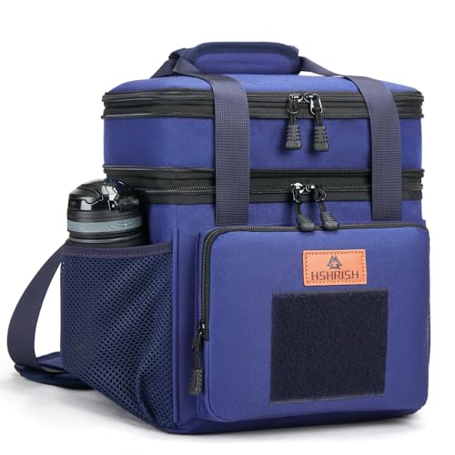 Saco térmico porta-alimentos, tático ajustável 12 l/15 l, saco de almoço, impermeável à prova de fugas isotérmico, frigorífico portátil mochila, saco de comida trabalho exterior praia, azul, HSHRISH