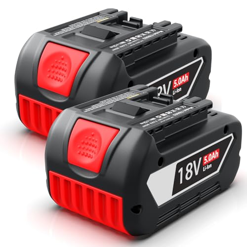 Hvoolee Bateria de substituição para Bosch 18 V: 5000 mAh Li-Ion bateria ferramentas para Bosch 18 V BAT618 BAT619 BAT619G BAT610G BAT610 BAT609 BAT609G BAT612 BAT622 (2 unidade ES)