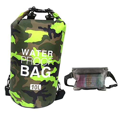 Idefair Saco impermeável flutuante, para praia, para passeios em barco, pesca, canoagem, natação, rafting, campismo 10 L, 20 L