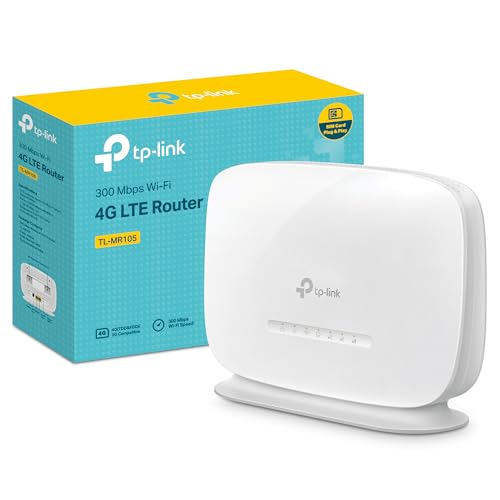 [2024 novo] TP-Link TL-MR105| Router 4G LTE (Cat 4), Router 3G/4G velocidade de rede até 300 Mpbs, MicroSim, porta Ethernet LAN/WAN, antena removível, plug & play