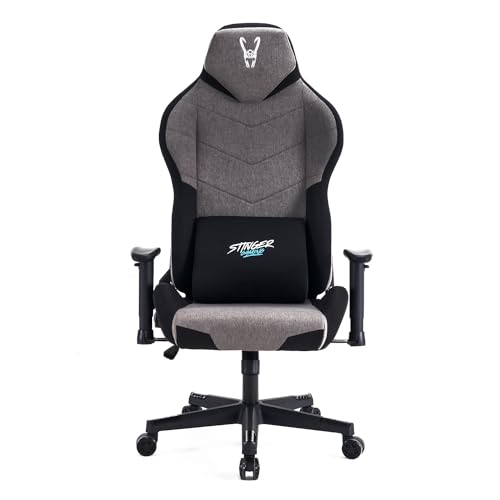 Woxter Stinger Station Titan Dark Cadeira Gaming escritório (Gamer, levantamento por pistão de gás, tecido anti-manchas, apoio de braços 2D, Alt/Incl ajustável, Foam, corrida, almofada lombar