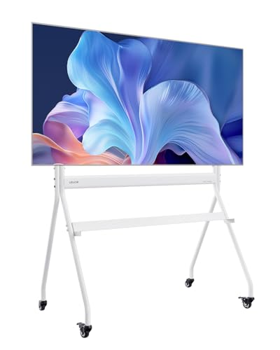VEVOR Suporte de TV com rodas para televisores de 889 a 2540 mm, capacidade de peso 90 kg, suporte de chão para televisores com prateleira (máx. VESA 800 x 600 mm) para sala de estar, escritório