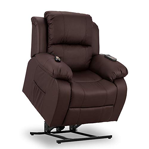 ZZ DON DESCANSO - Poltrona Relax elétrica levanta pessoas Trevi Choco com 160º, 10 programas, temporizador, calor lombar, Sist. Massagem 4 zonas e acabamento PU [inclui comando]