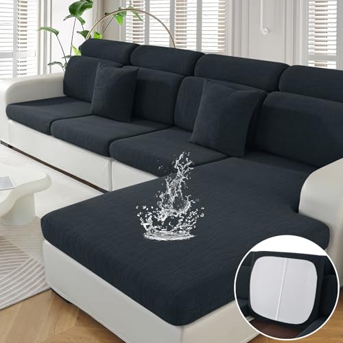 Ystyle Capa de assento ajustável para sofá, impermeável, capa separada, antiderrapante, universal, lavável, protetor de móveis para cães e animais de estimação, Chaise Longue, cinzento escuro)