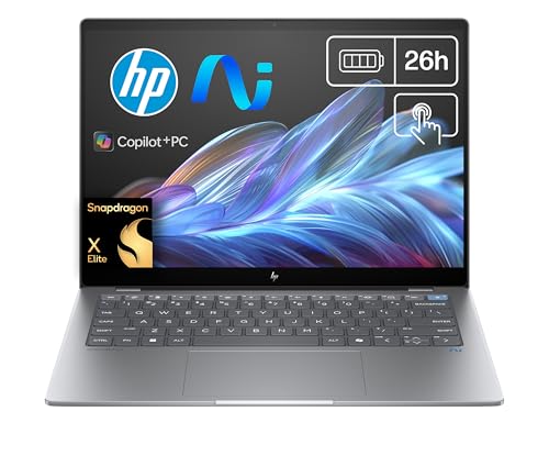 HP OmniBook X AI 14-fe0001ns Computador portátil IA de 14" 2,2 k multitoque (QC Snapdragon X1E-78-100, 32 GB RAM, 1TB SSD, Snapdragon X Elite, Windows 11), cinzento, teclado QWERTY espanhol