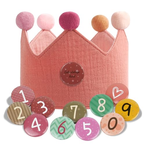 URAQT Coroa de aniversário, coroa de aniversário com números intercambiáveis de 0 a 9, coroa de aniversário 1 ano com aniversário ajustável anos ou meses