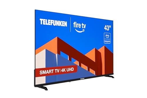 TELEFUNKEN 43FTV825, 43 polegadas 4K UHD, Smart TV Fire OS, HDR10, MEMC, compatível com Alexa, Dolby Atmos, Apple AirPlay, Bluetooth