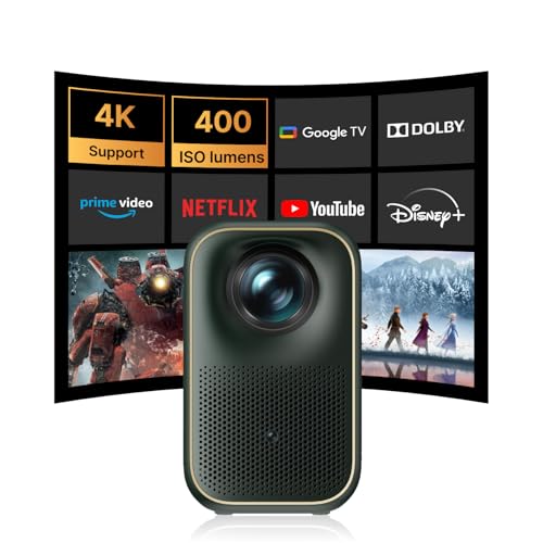[Google TV/Netflix] Xming Page One Projetor inteligente com WiFi6 e Bluetooth, projetor nativo 1080P com licença da Netflix para cinema em casa, projetor de filmes para exterior