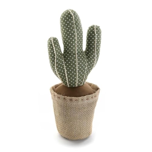 Versa 20270119 Sujeita-portas com design Cactus, madeira, verde, 12,00 x 12,00 x 34,00 cm