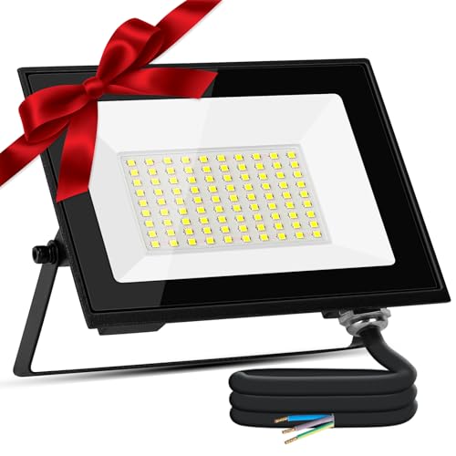 Aigostar Foco LED para exterior 50 w 4300 LM, projetor de holofote LED exterior impermeável IP65, 6500 K branco frio para garagem, jardim, pátio, parque