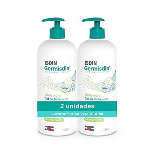 ISDIN Germisdin Aloe Vera Higiene corporal e mãos, gel de banho formulado com agentes anti-sépticos, recomendado para pele seca