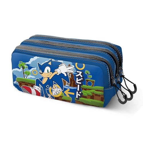 Sonic The Hedgehog SEGA Greenhill-Estojo de suporte para todo Trick Fan 2,2, multicolorido, 23 x 11 cm, Sonic multicolorido, Tamanho único, Estojo portátil Trick FAN 2.2