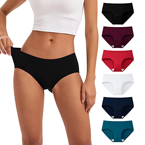 INNERSY Cuecas de mulher, de algodão, culottes sensuais e confortáveis, roupa interior, pack de 6 unidades