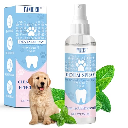 Phomanttonary 150 ml Limpador de dentes em spray para cães e gatos, cuidado bucal para cães e gatos, limpeza eficaz dos dentes, contra o mau cheiro de boca, não requer escova de dentes