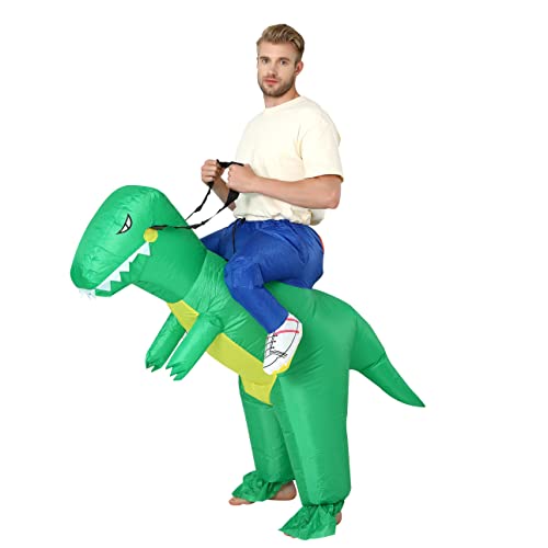 FXICH Disfarce de dinossauro insuflável para adulto, disfarce de dinossauro para Halloween.