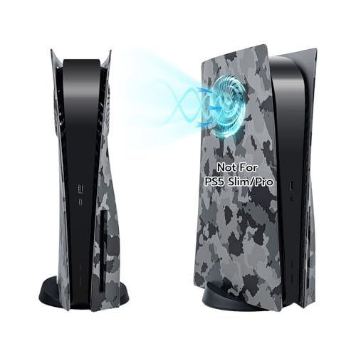 Mcbazel PS5 Placa frontal com ranhura de ar de refrigeração, placa de substituição para consola PS5 edição disco, à prova de poeira, resistente a arranhões, placas PS5 (não para PS5 Slim/PS5 Pro)