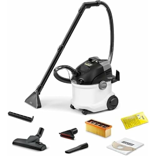 Kärcher Lava-aspirador SE 5, mangueira de aspiração com pulverizador, reservatórios de 4 l, bicos de lavagem, intercambiável, para estofos e ranhuras, com acessório para pisos duros