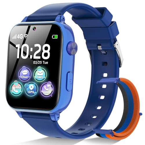4G GPS Relógio inteligente para crianças, Smartwatch para meninos e meninas com chamadas, Sos, modo de classe, WiFi, videochamada, bate-papo, jogos, câmera, podómetro, relógios de telefone presentes