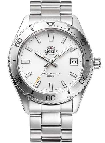 Orient Relógio para mergulho RA-AC0Q03S10B, Aço branco, Minimalista