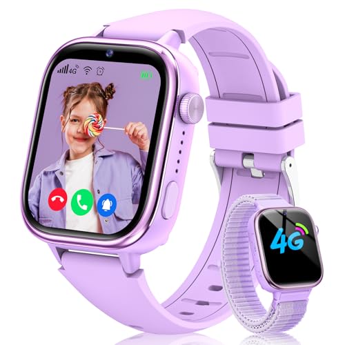 Sanorum Relógio inteligente menina, 4G Smartwatch meninas com GPS e telefone, videochamadas, função SUS, mensagens, modo escola, despertador, câmera, podómetro, IP68 relógio inteligente meninas e