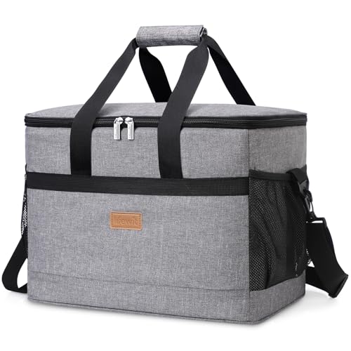 Lifewit Frigorífico portátil, bolsa térmica grande para carregar alimentos, bolsa isotérmica com alça ajustável, para piquenique, festas, acampar, em cinzento