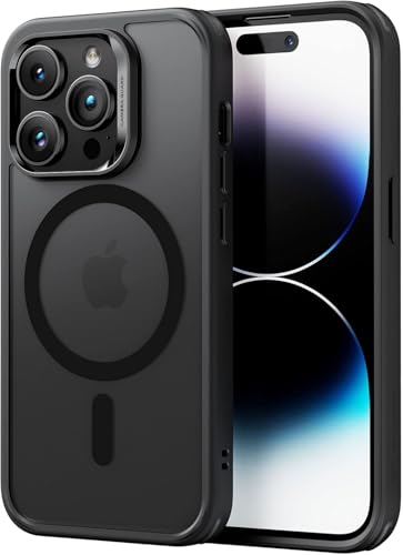 ESR Capa para iPhone 14 Pro MAX, compatível MagSafe, proteção de grau militar à prova de impactos, capa magnética para iPhone 14 Pro MAX, capa híbrida clássica (HaloLock), preto fosco