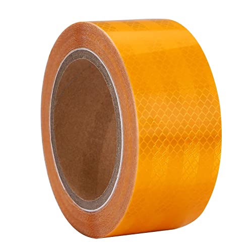 XFXIA Fita refletora adesiva amarela, Res resistente a autocolantes refletores fita de segurança autocolante para carro camião mota barco bicicleta reboque Camper (20 m * 5 cm)