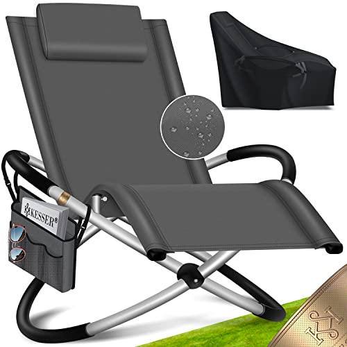 KESSER® Espreguiçadeira, cadeira Relax bolsa e capa | Espreguiçadeira de jardim, cadeira de jardim, cadeira dobrável, sofá de balanço, cadeira de balanço, cadeiras ergonómicas, resistente à