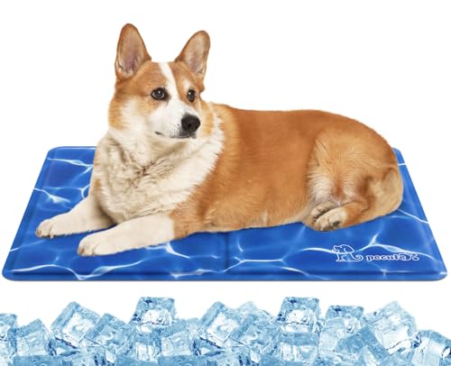 Pecute Manta tapete refrescante para cães e gatos, cama fria para cães e verão, 50 * 65 cm, animais de estimação padrão ondulado tapete auto-refrigeração - Pet Cooling Mat