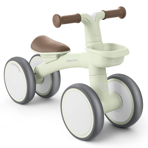 KikkaBoo Bicicleta sem pedais ZIPI, corredores bebé de 1 a 3 anos, bicicleta de equilíbrio, bicicleta para bebé com cesta, ajustável, brinquedo para crianças, presente bebé, menta