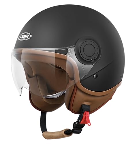 YEMA Helmet DW-631 Capacete Open Face Scooter Ciclomotore ECE 3/4 Mezzo capacete per Uomo Donna