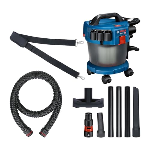 Bosch Professional GAS 18V-10 L, Aspirador a bateria (18V, capacidade 10 l, mangueira 1,6 m, 90 mbar, rodas, adaptador, sem bateria)