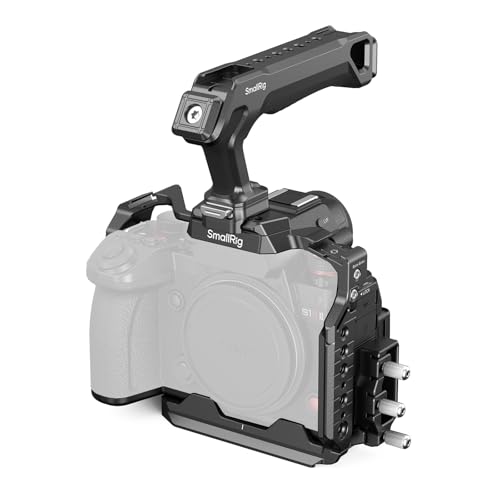 SMALLRIG S1R II Cage for Panasonic LUMIX S1R II / S5 II / S5 IIX / G9 II, Placa de lançamento rápida para arca, com 1/4''-20 & 3/8''-16 Threaded Holes, dupla NATO Rails, Cold Shoe -4903