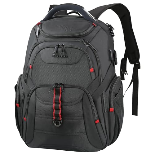 EMPSIGN Mochila portátil 17 polegadas mochila homem grande impermeável antirroubo mochila computador portátil com porta USB mochila portátil mala para negócios trabalho diário viagem escolares -