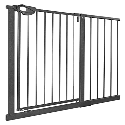 Aufun Grelha protetora para escadas, para crianças sem necessidade de perfuração, grade da porta com fixação à pressão, fecho automático, expansível com extensão separada, 105 - 115 cm de largura,